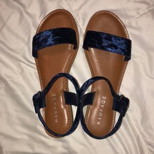 Royal Blue Velvet Rampage Sandals